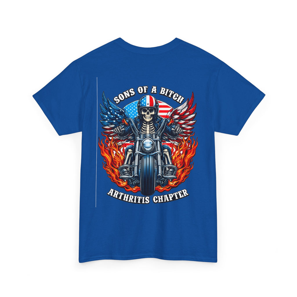 Motorcycle Skull Tee — "Sons of a B***h" Patriotic Biker Shirt