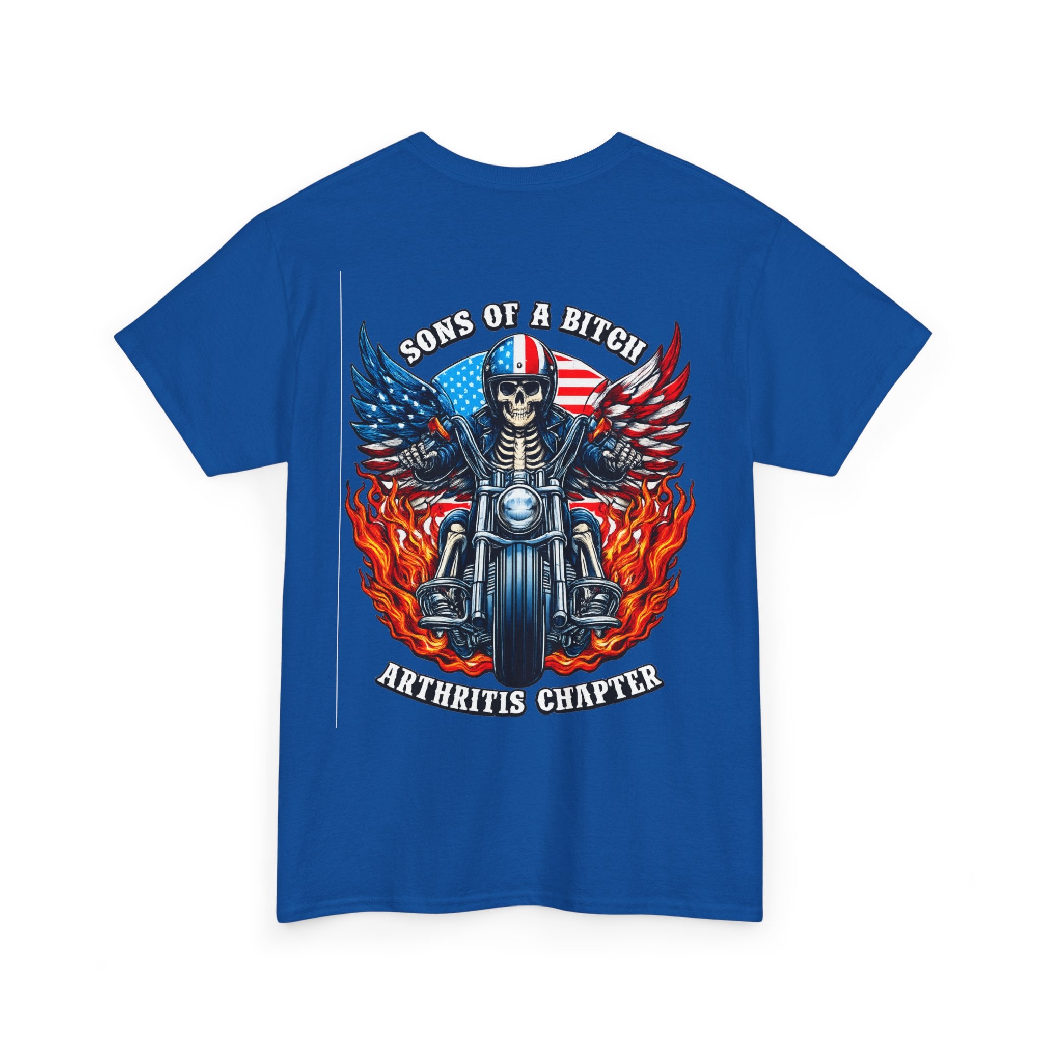Motorcycle Skull Tee — "Sons of a B***h" Patriotic Biker Shirt
