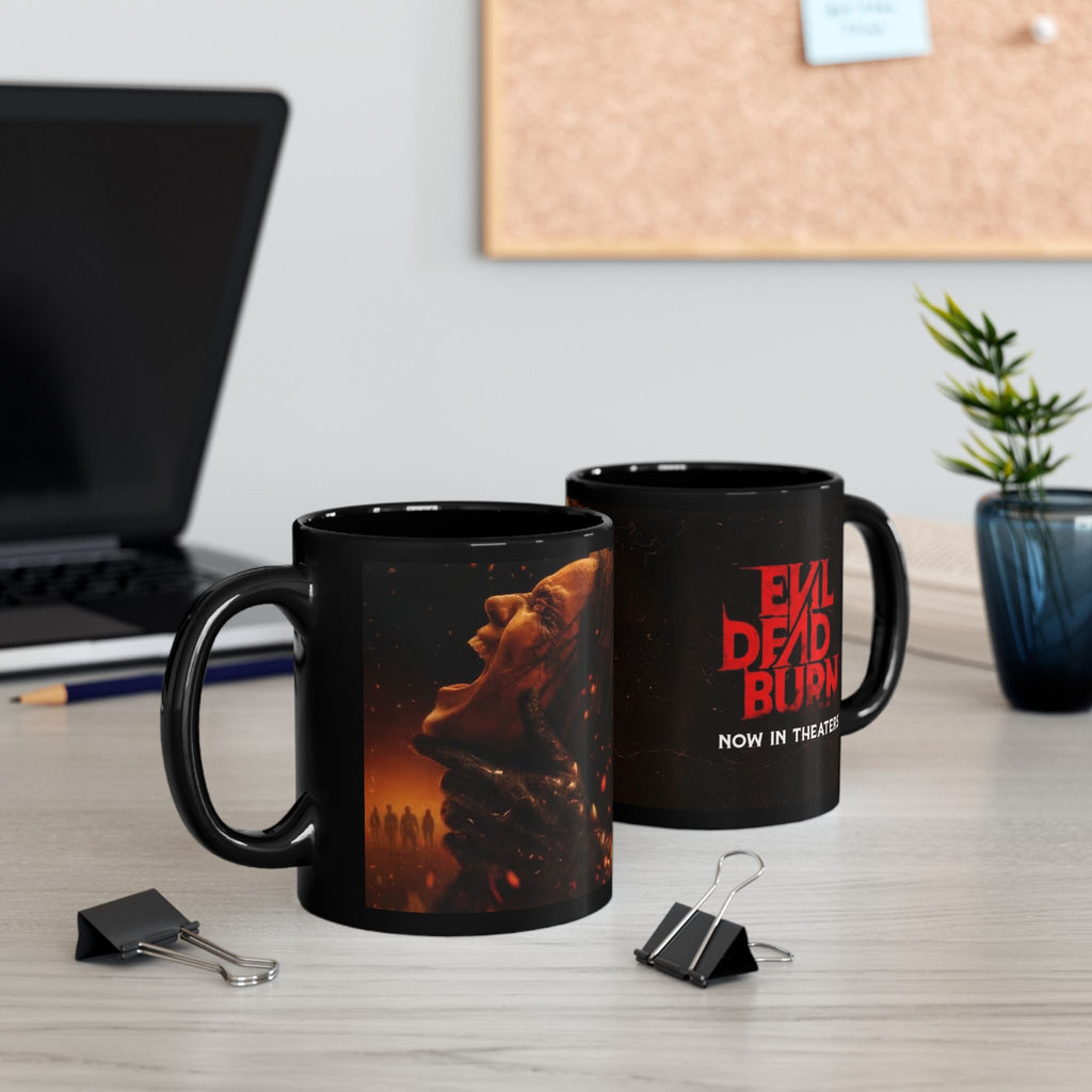 Evil Dead Burn Now In Theaters Black Coffee Mug (11oz, 15oz)