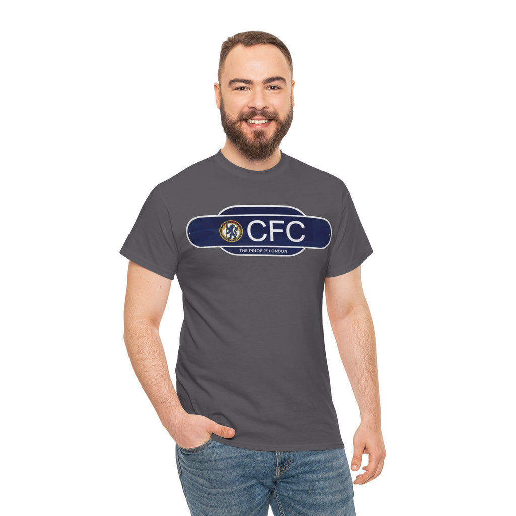 Chelsea Railway Sign Crest Logo T‑Shirt — Retro Football Badge Tee