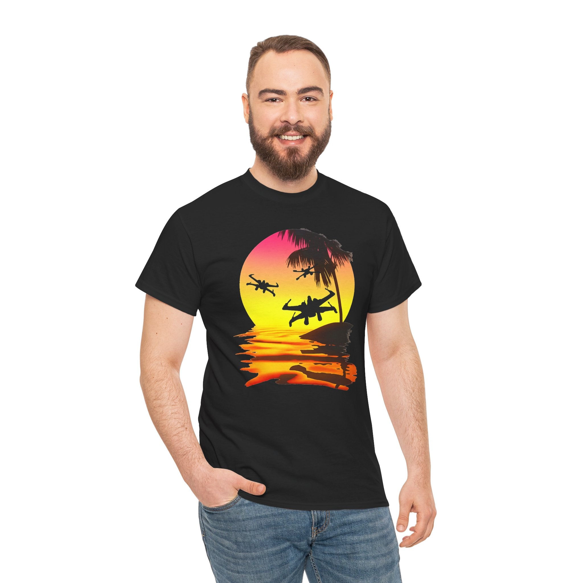 Star Wars X-Ring Sunset Beach Plane T-Shirt