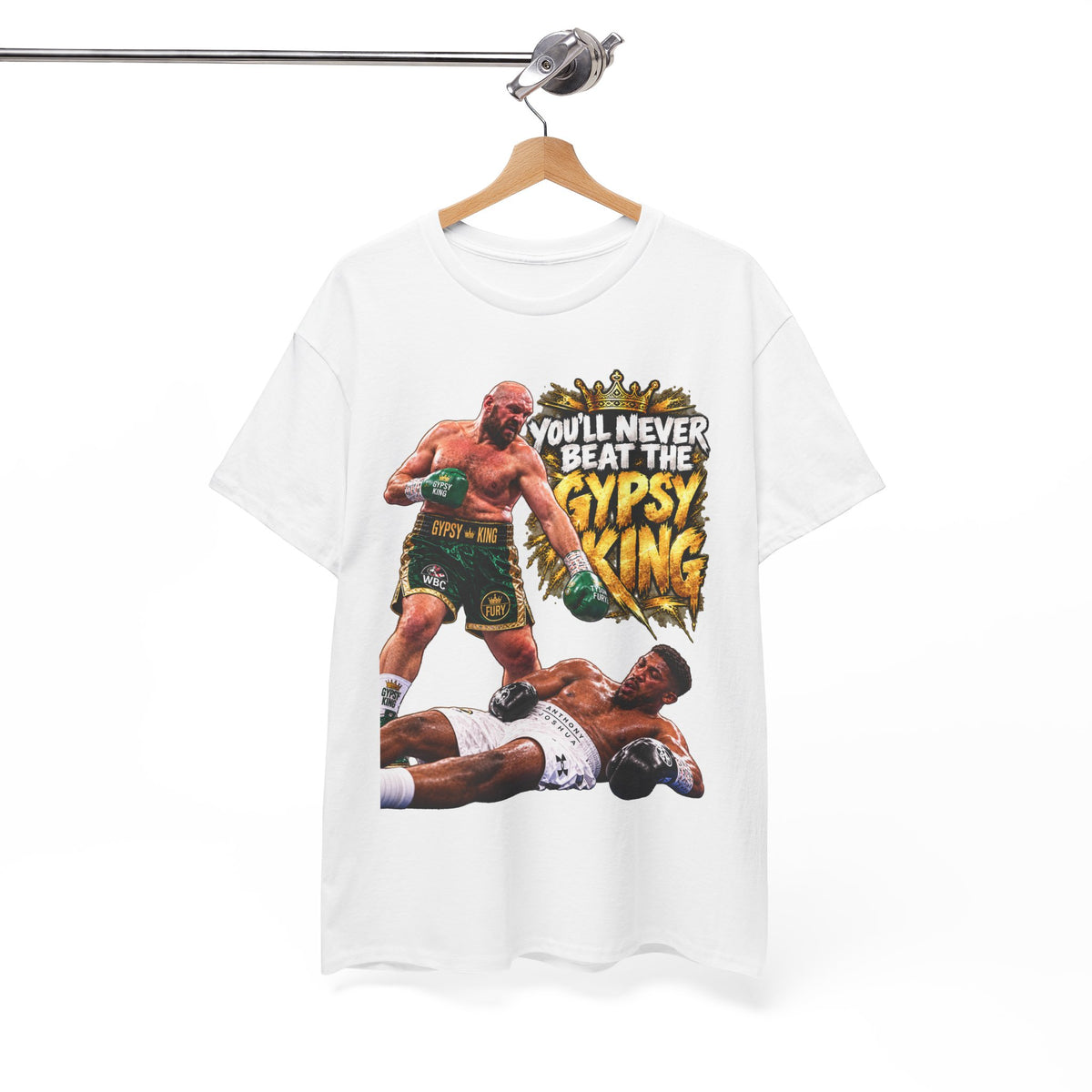 Boxing Graphic Tee – "You'll Never Beat the Gypsy King" Fight Shirt