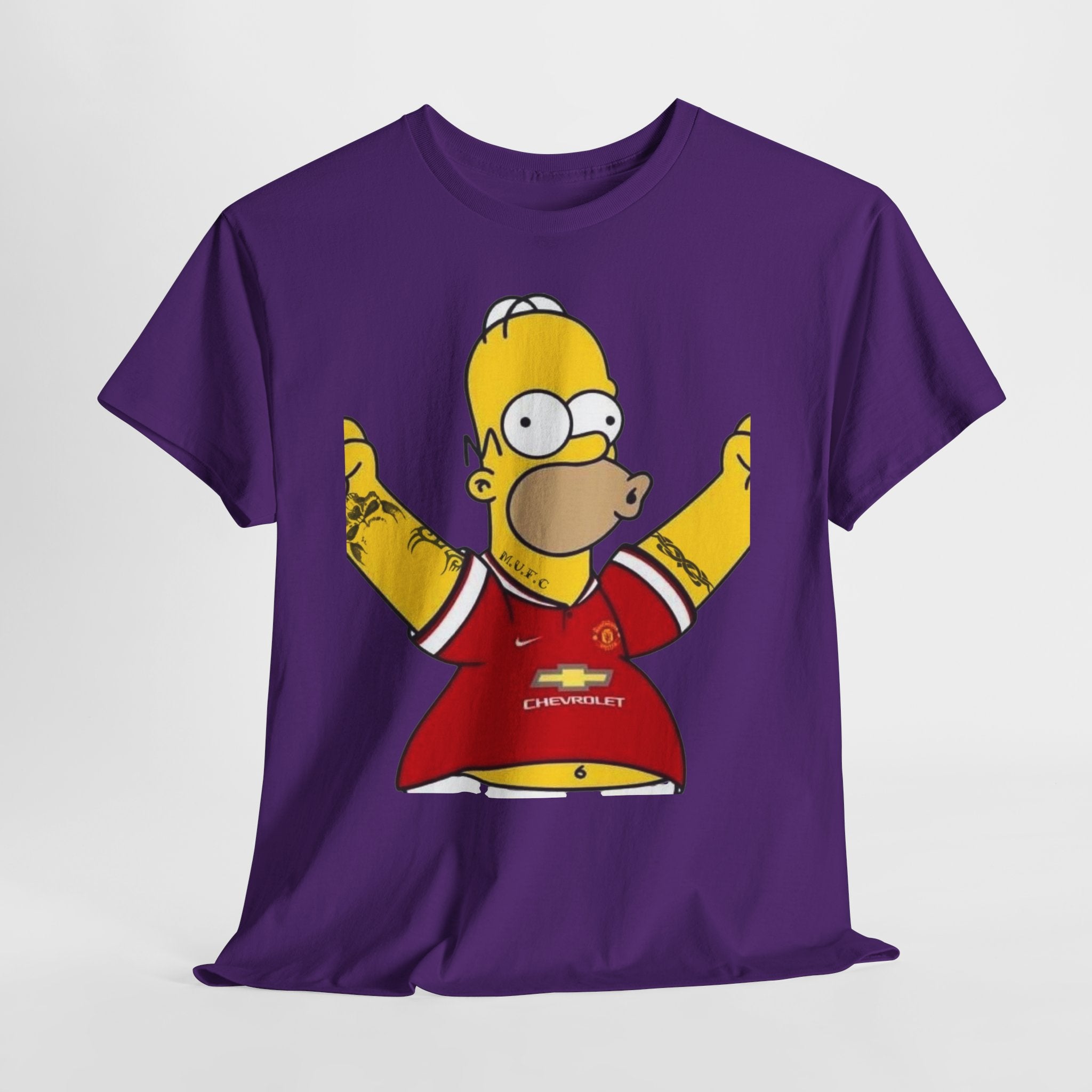 Homer Simpson Manchester Fan T-Shirt — Cartoon Football Supporter Tee