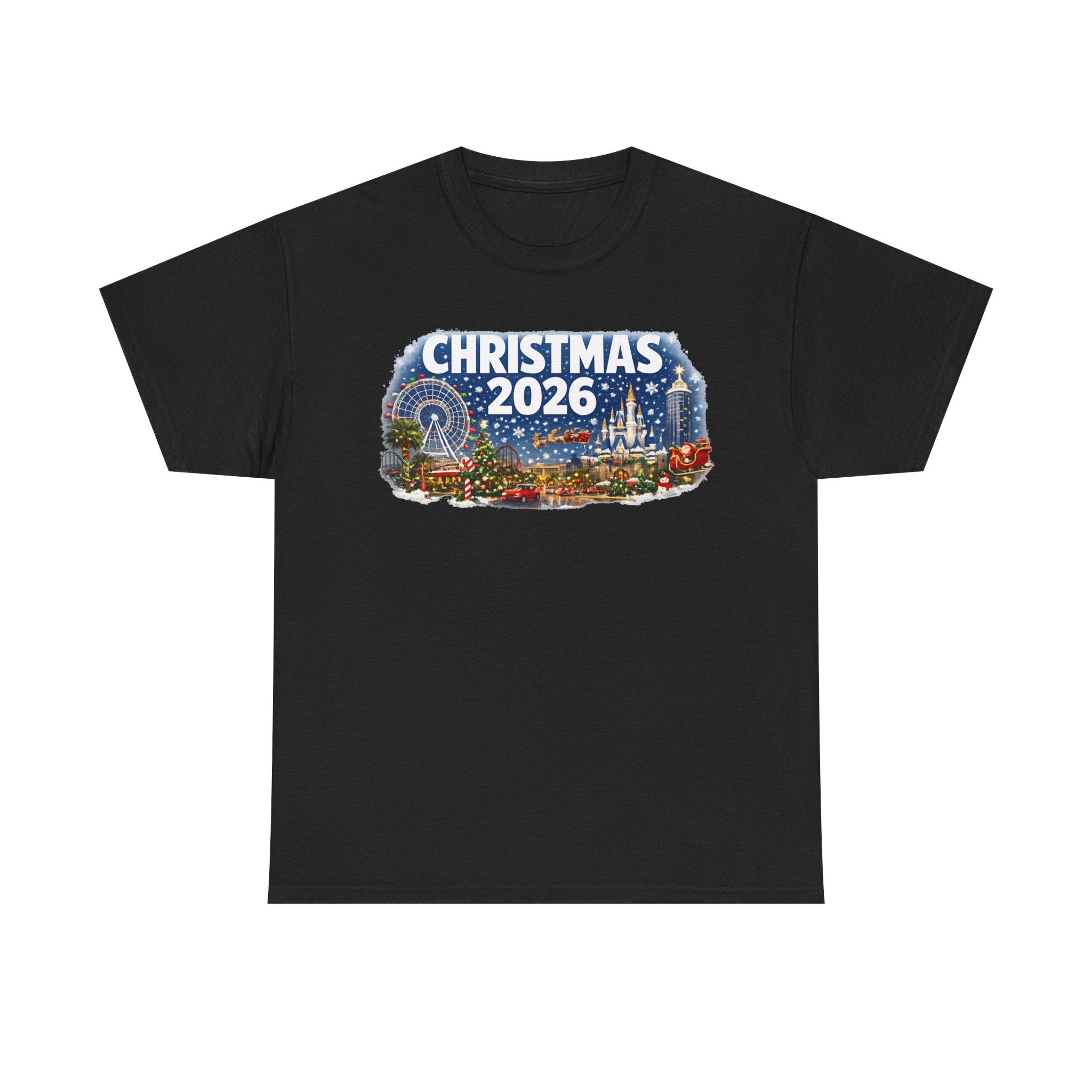 Christmas 2026 Holiday Tee — Festive Winter Village Graphic T-Shirt