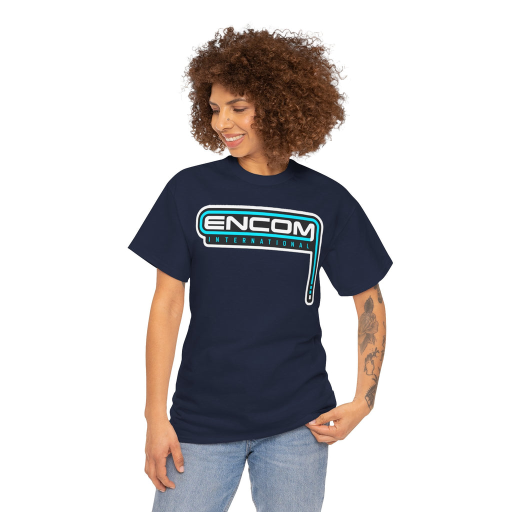 ENCOM International Logo Cotton T-Shirt — Retro Tech Gaming Tee