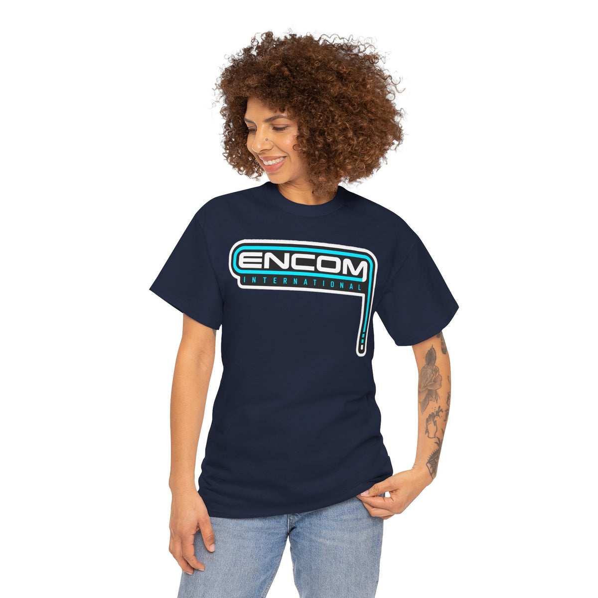 ENCOM International Logo Cotton T-Shirt — Retro Tech Gaming Tee