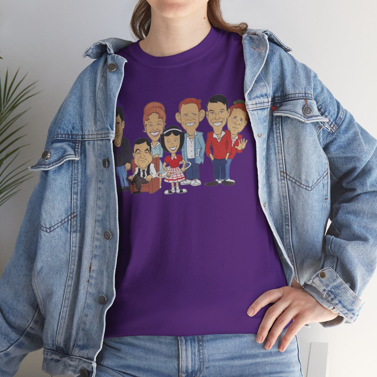 Happy Days Retro TV Cast Cartoon Tee - Vintage Sitcom Character Group Shirt