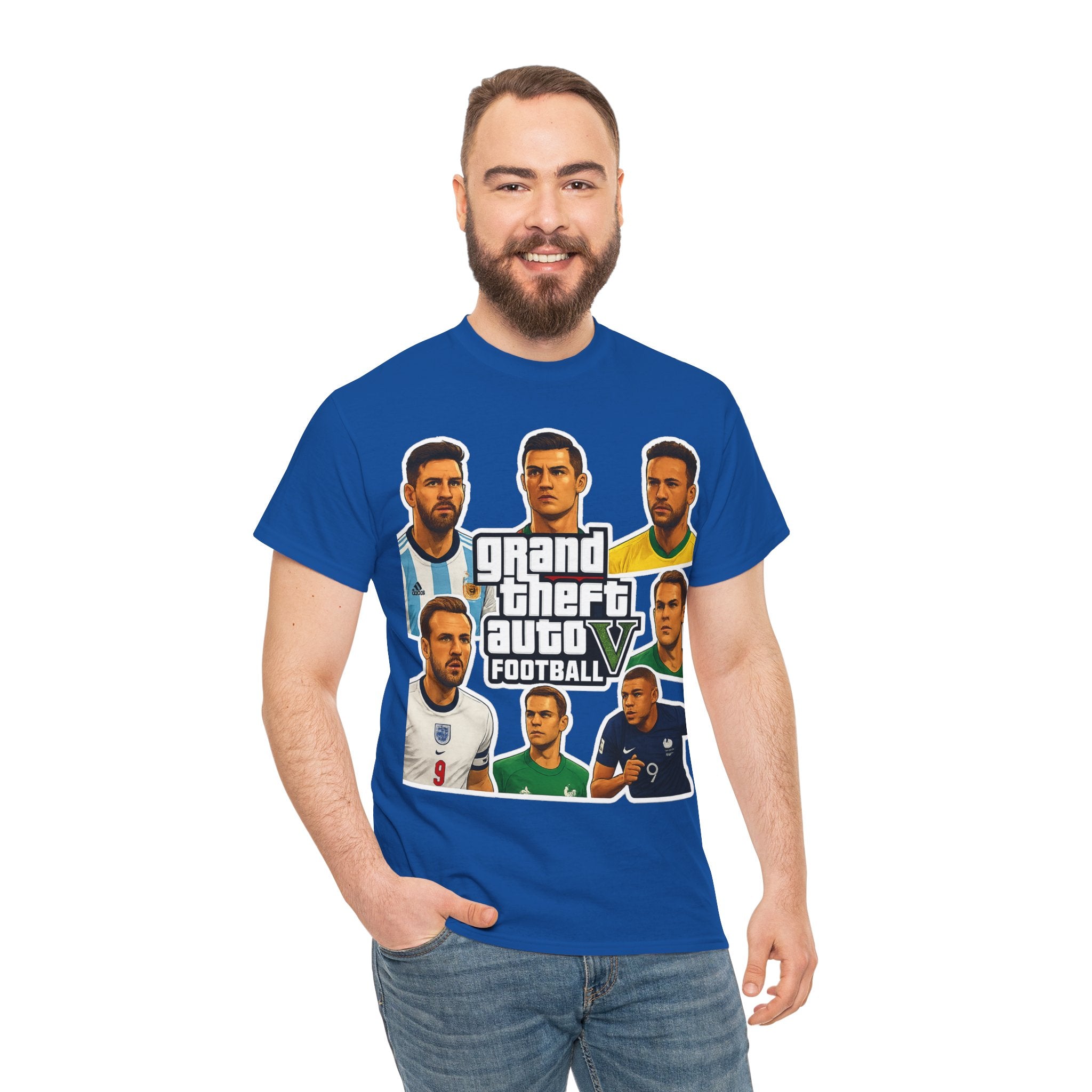 Graphic Tee — 'Grand Theft Auto V Football' Soccer Players Collage Shirt