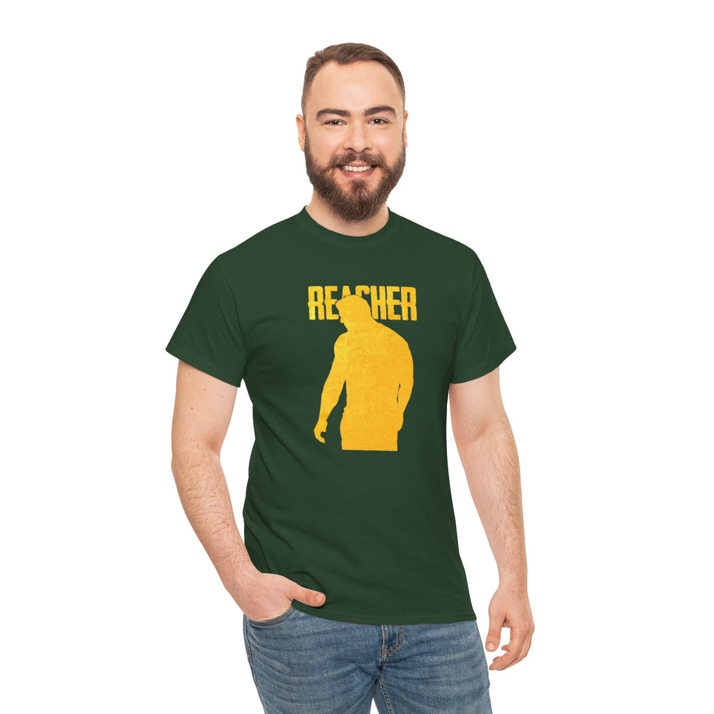 Reacher Silhouette Tee – Bold Yellow Graphic Shirt