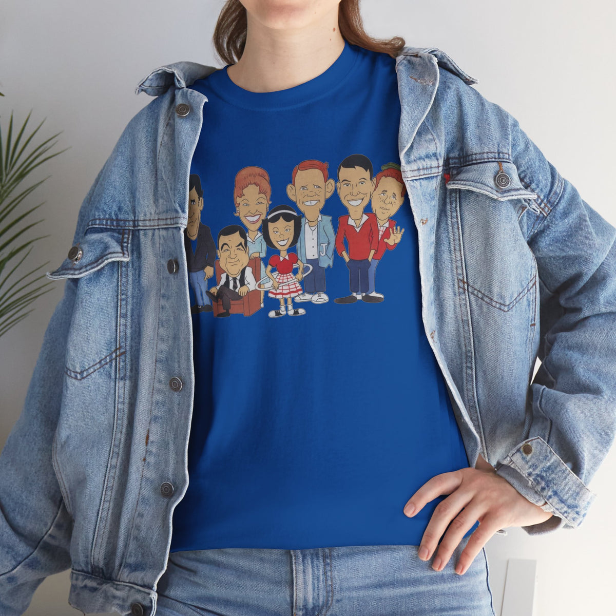 Happy Days Retro TV Cast Cartoon Tee - Vintage Sitcom Character Group Shirt