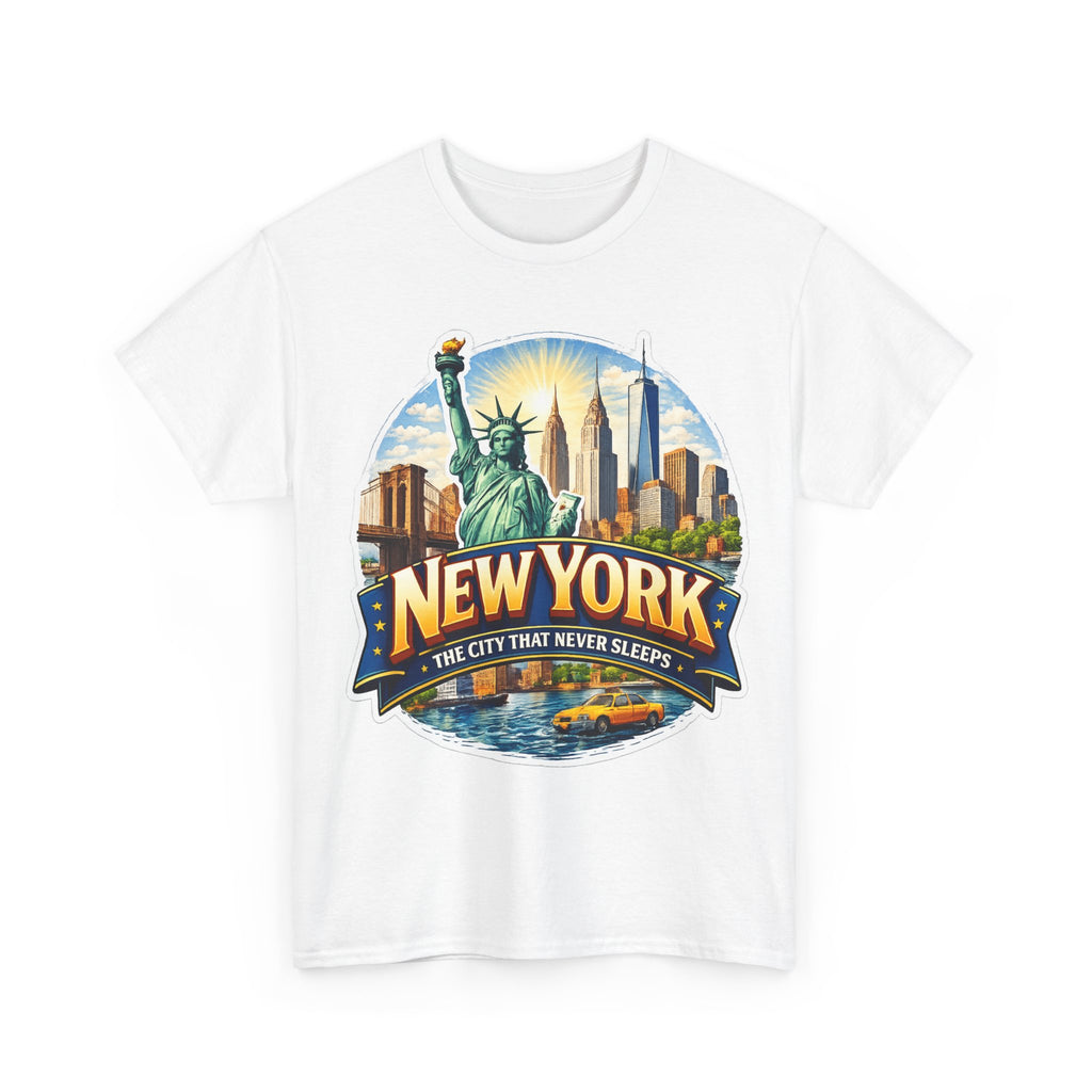 New York City T-Shirt - 'The City That Never Sleeps' Vintage Skyline Tee