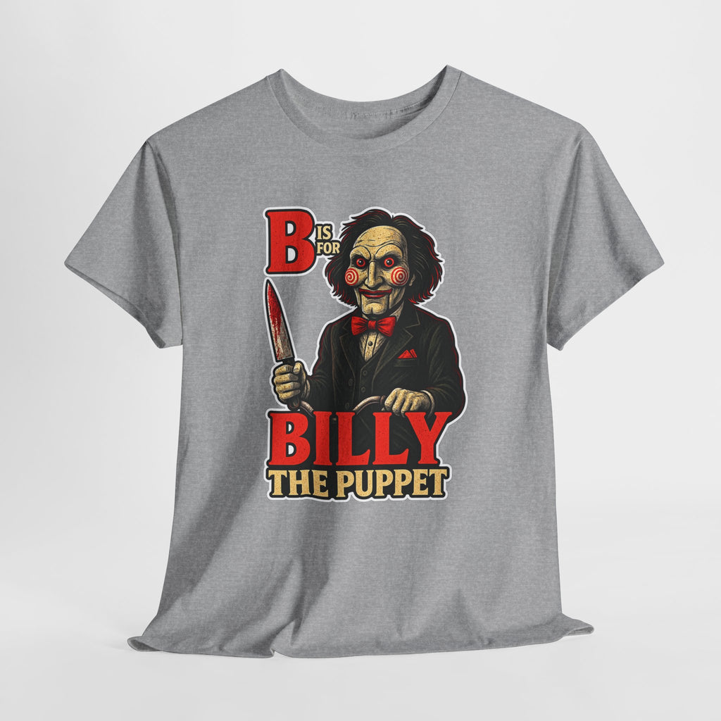 Billy the Puppet Horror Tee — Jigsaw-Style Killer Doll Graphic T-Shirt