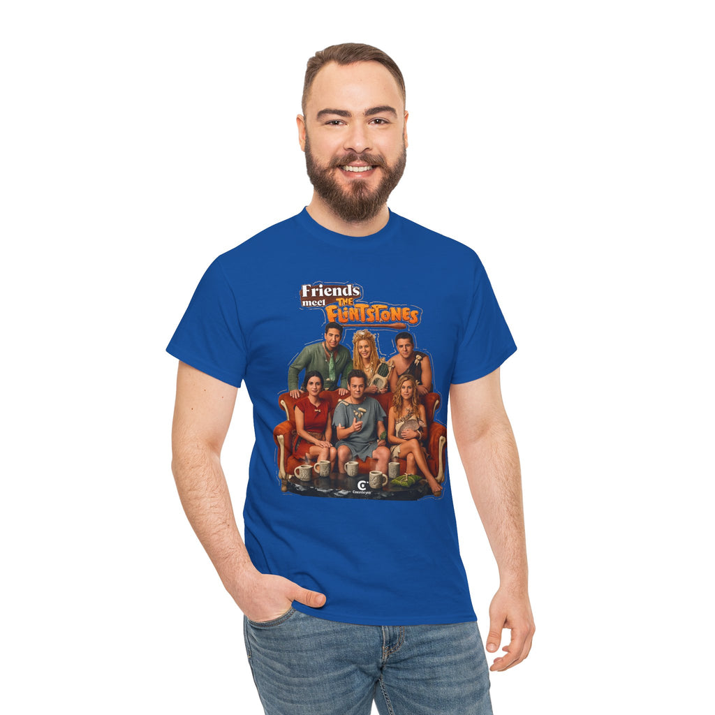 Friends meets the Flintstones TV Sitcom Cast Graphic Tee — 'Friends' Retro Couch Design
