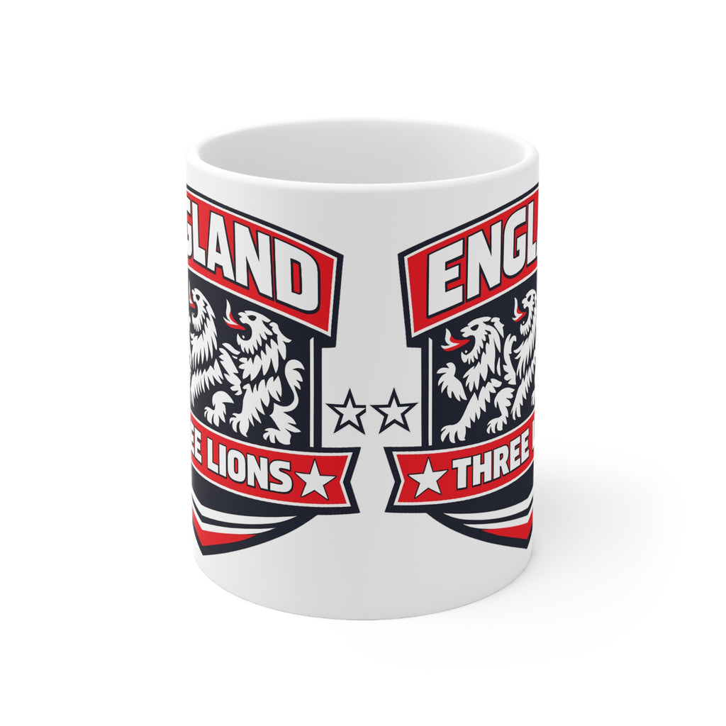 England Three Lions Ceramic Coffee Mug — 11oz & 15oz Football Fan Mug