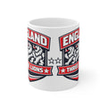 England Three Lions Ceramic Coffee Mug — 11oz & 15oz Football Fan Mug