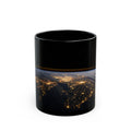 Earth at Night Black Coffee Mug – Satellite City Lights 11oz/15oz