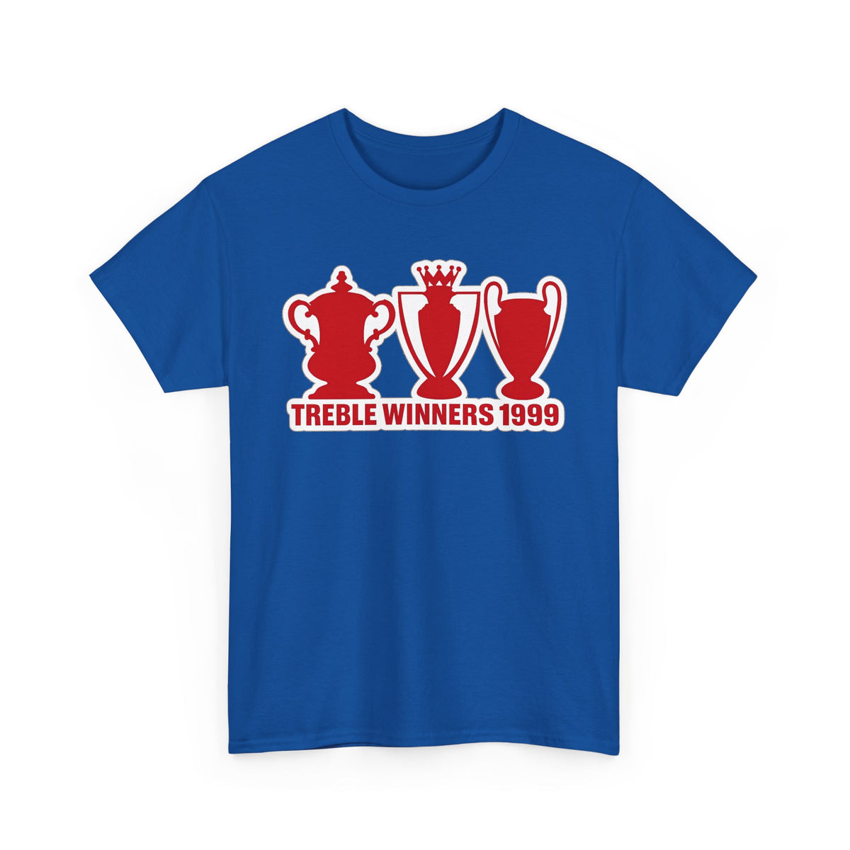 Manchester United Treble Winners 1999 Trophy Graphic Cotton T-Shirt