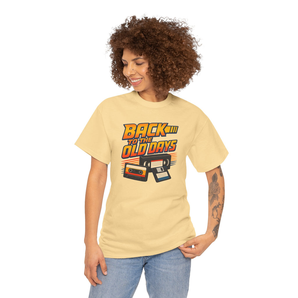 Back to the Old Days Tee – Retro Cassette & VHS Nostalgia T-Shirt