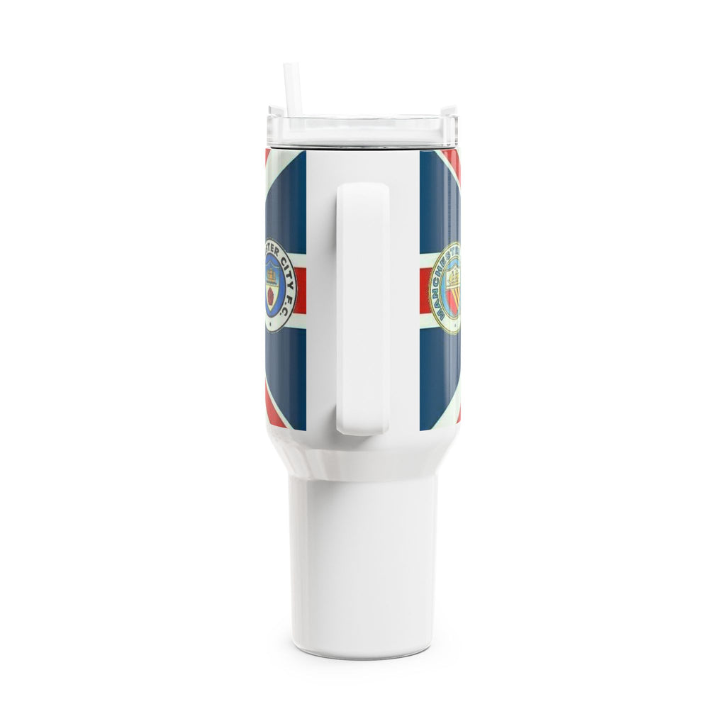 Manchester City Retro Union Jack Crest 40oz Tumbler — British Heritage Insulated Travel Cup