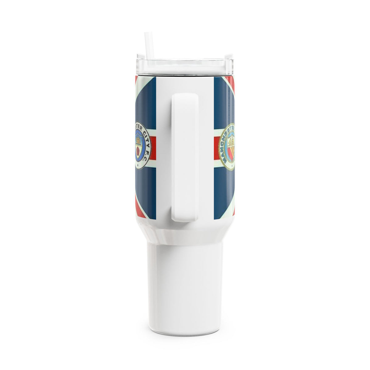Manchester City Retro Union Jack Crest 40oz Tumbler — British Heritage Insulated Travel Cup