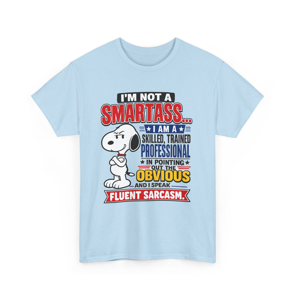 Snoopy Sarcasm T-Shirt – “I’m Not a Smartass… I Speak Fluent Sarcasm” Graphic Tee