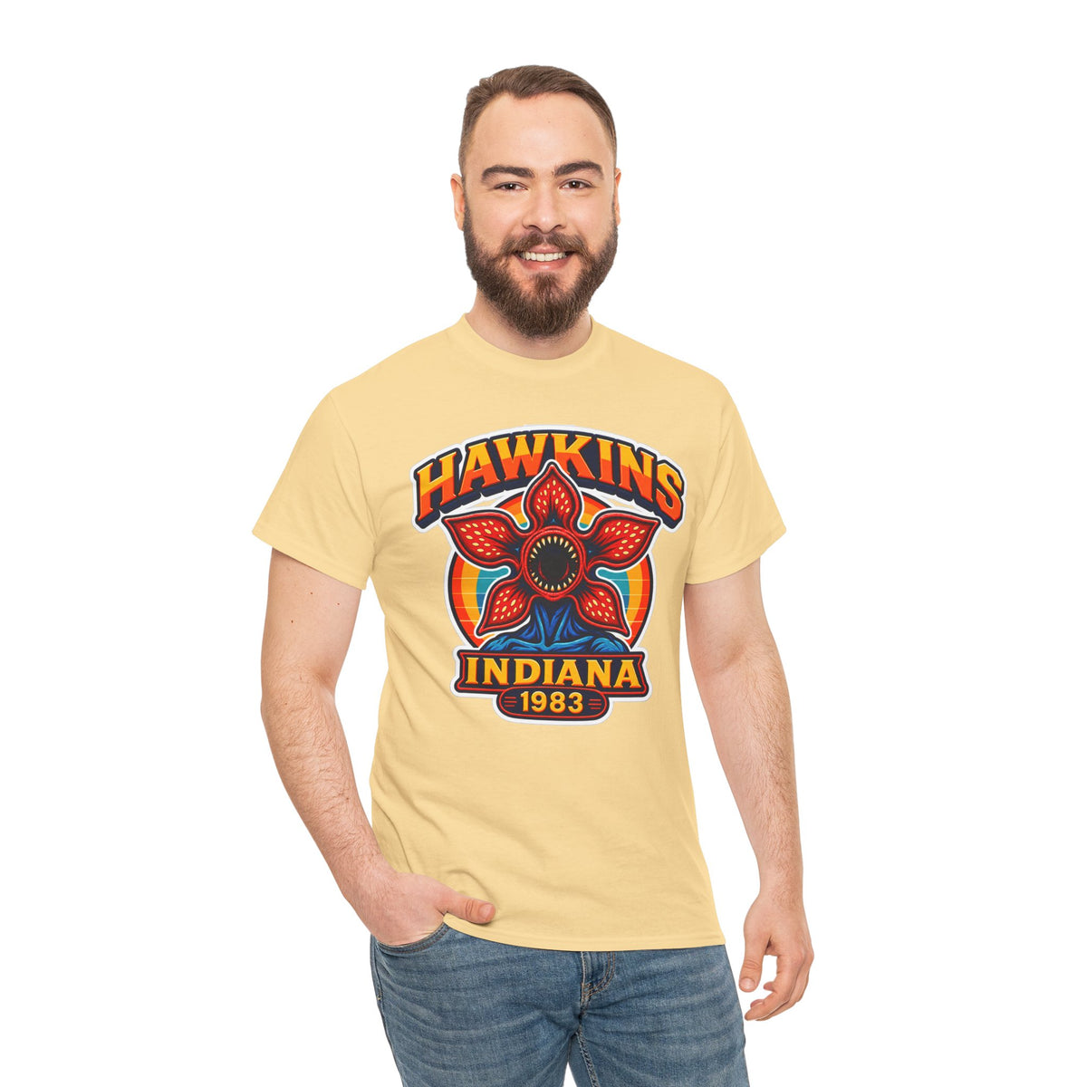 Hawkins Indiana 1983 Demogorgon Floral Cotton T-Shirt