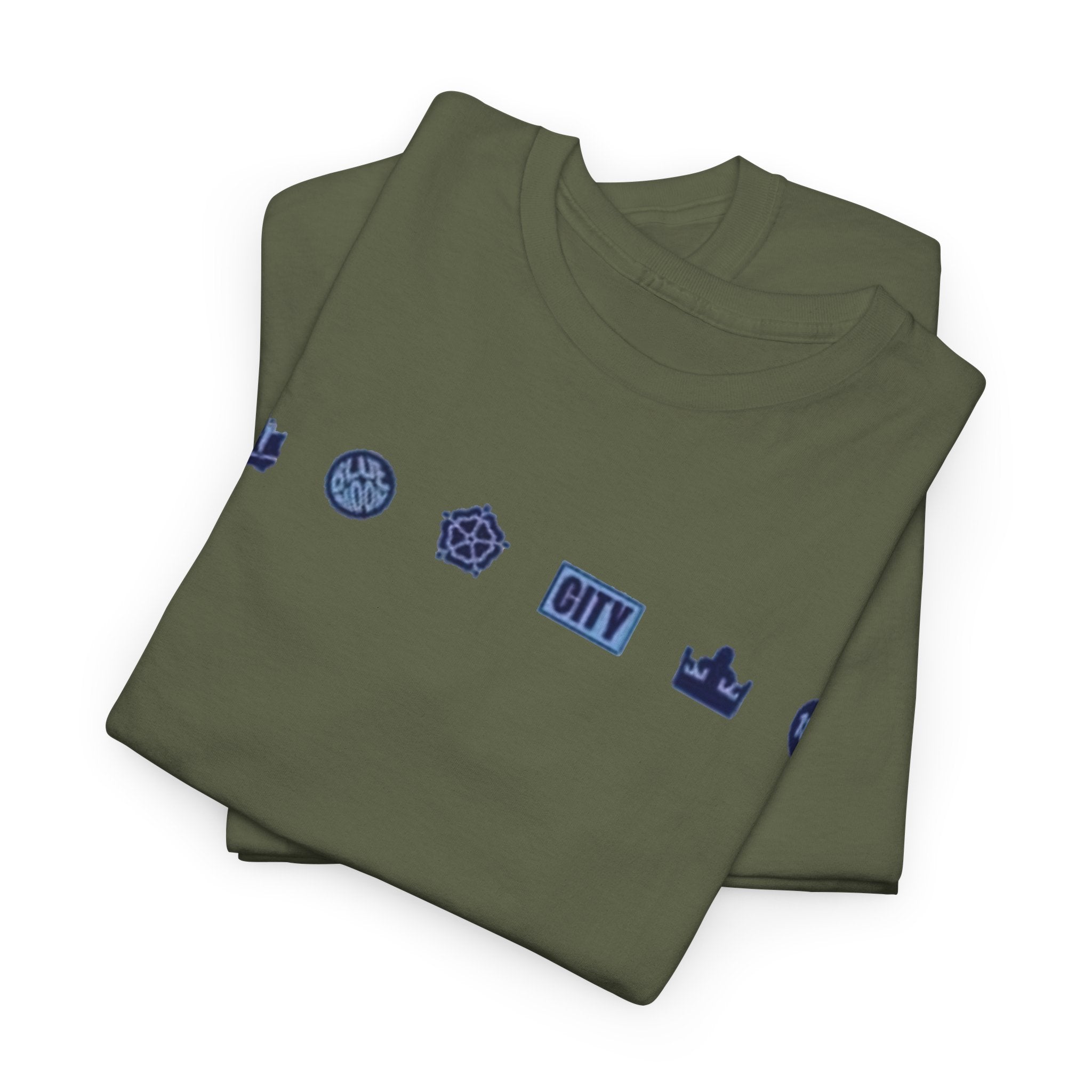 Manchester City Minimal City Icons Tee — Navy Skyline Icons Chest Print