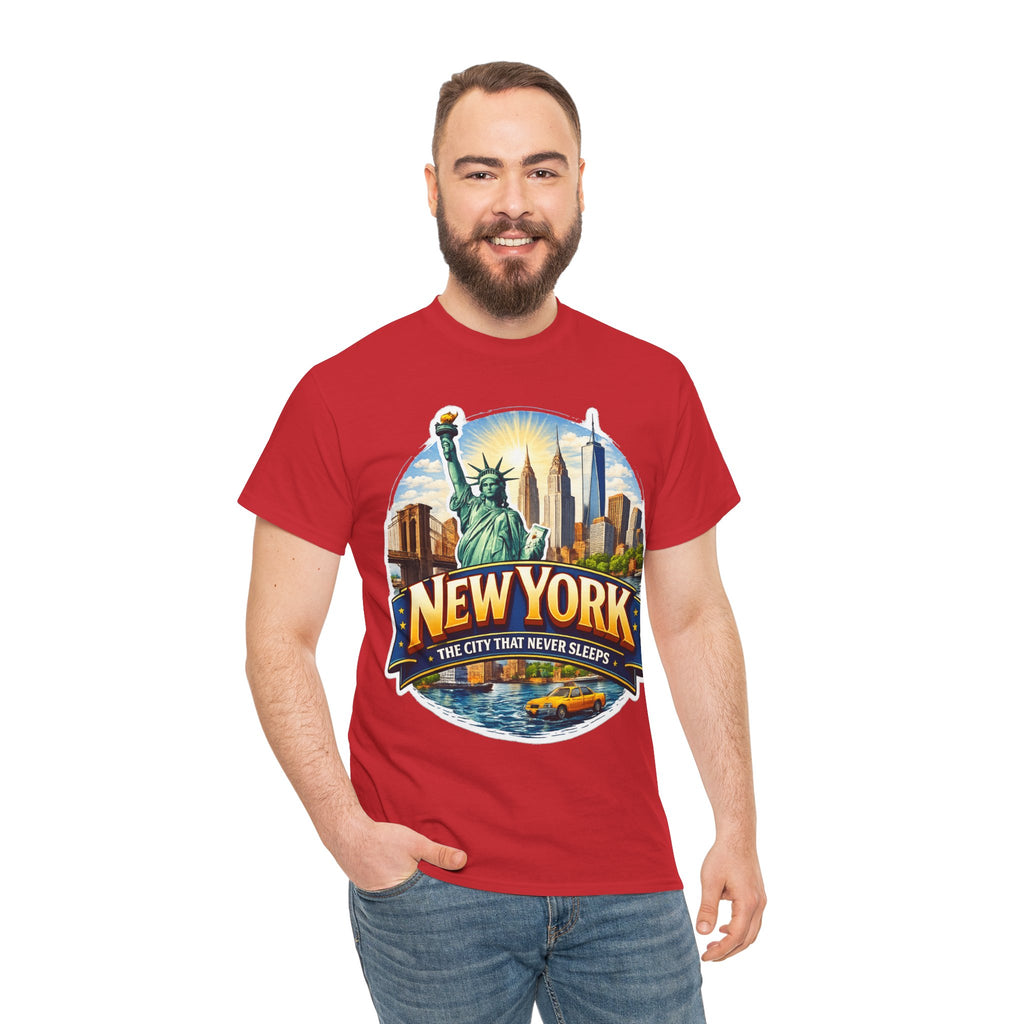 New York City T-Shirt - 'The City That Never Sleeps' Vintage Skyline Tee