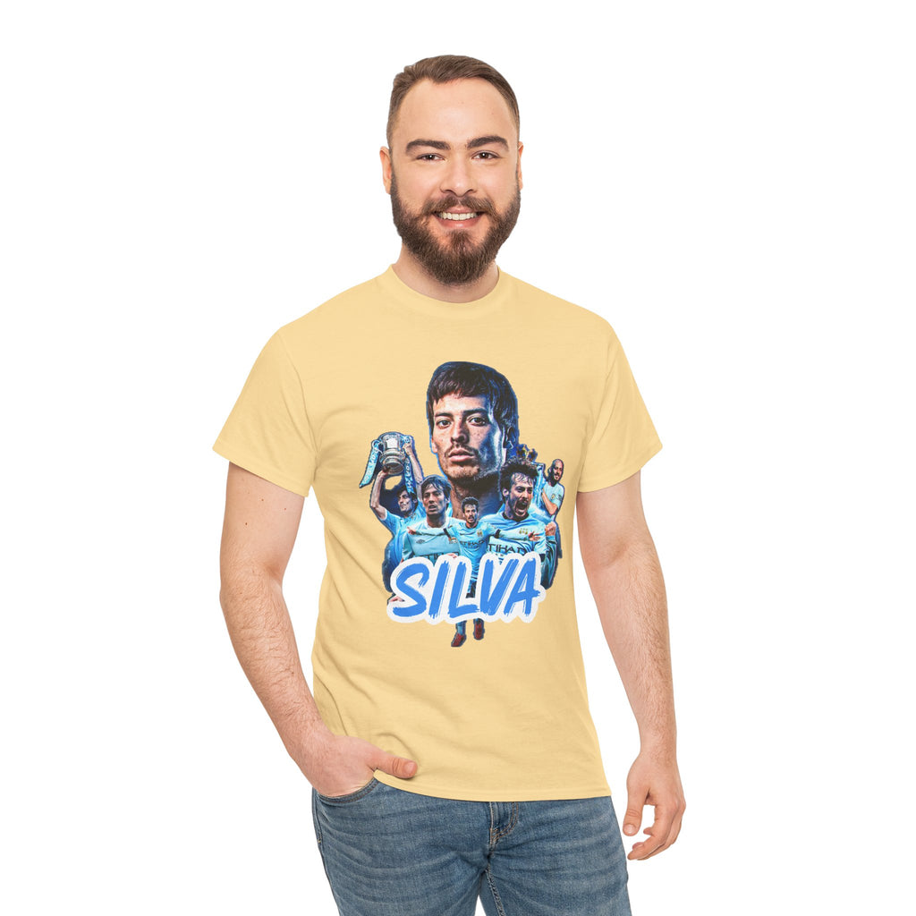 David Silva Manchester City Soccer Tee — Classic Player Portrait Football Shirt