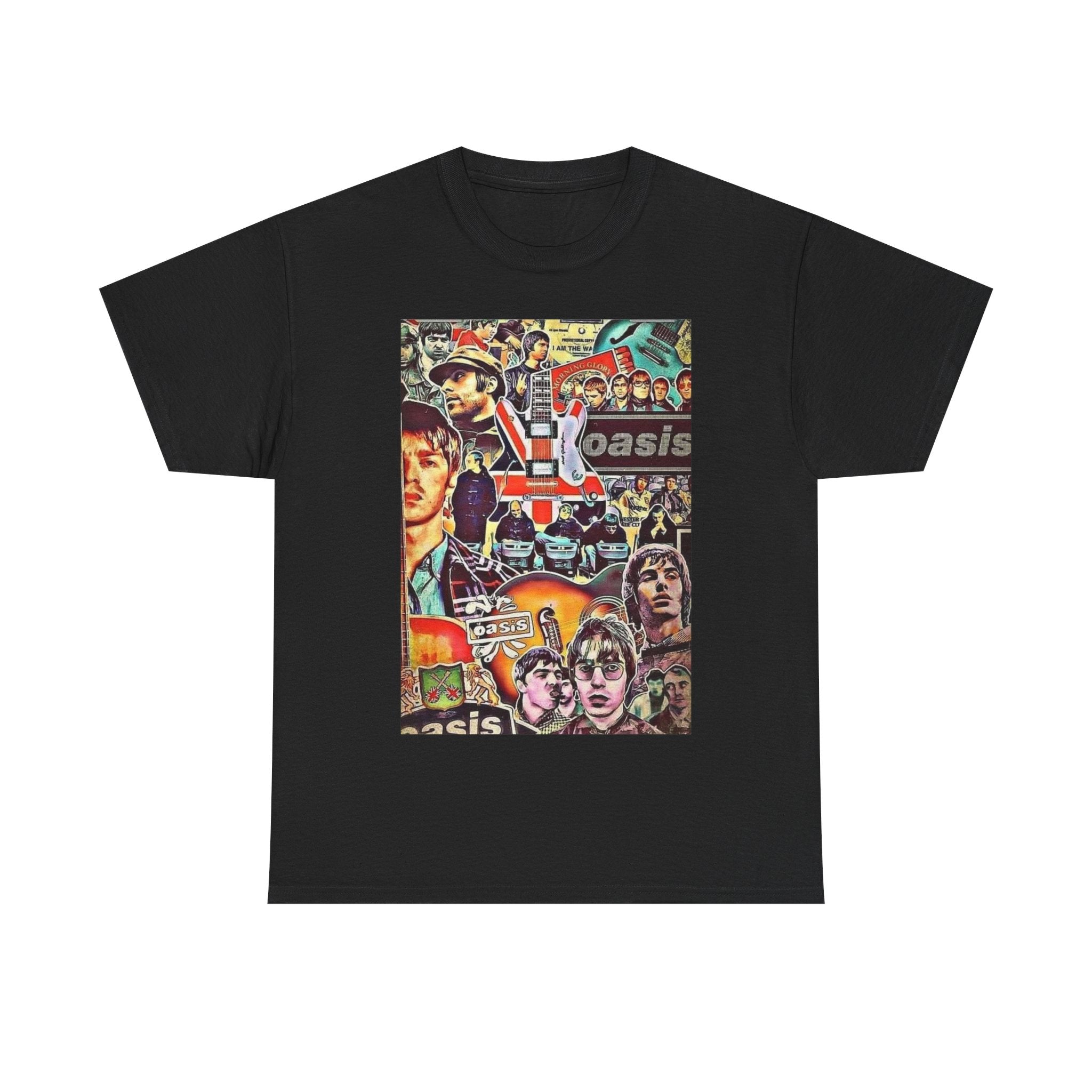 Oasis Collage T-Shirt – Retro Britpop Band Graphic Tee