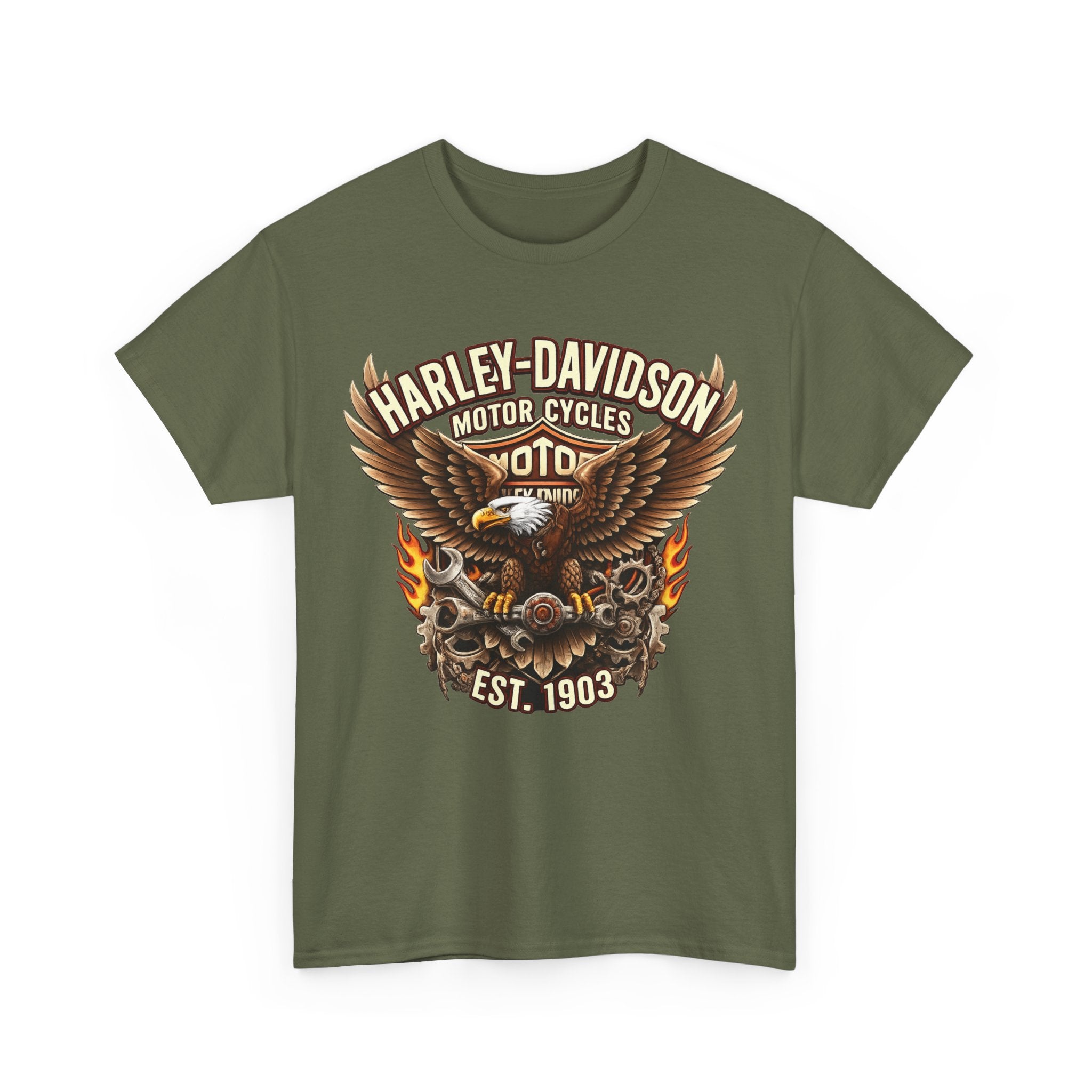Harley-Davidson Eagle Flame Tee — Retro Motorcycle Graphic T-Shirt