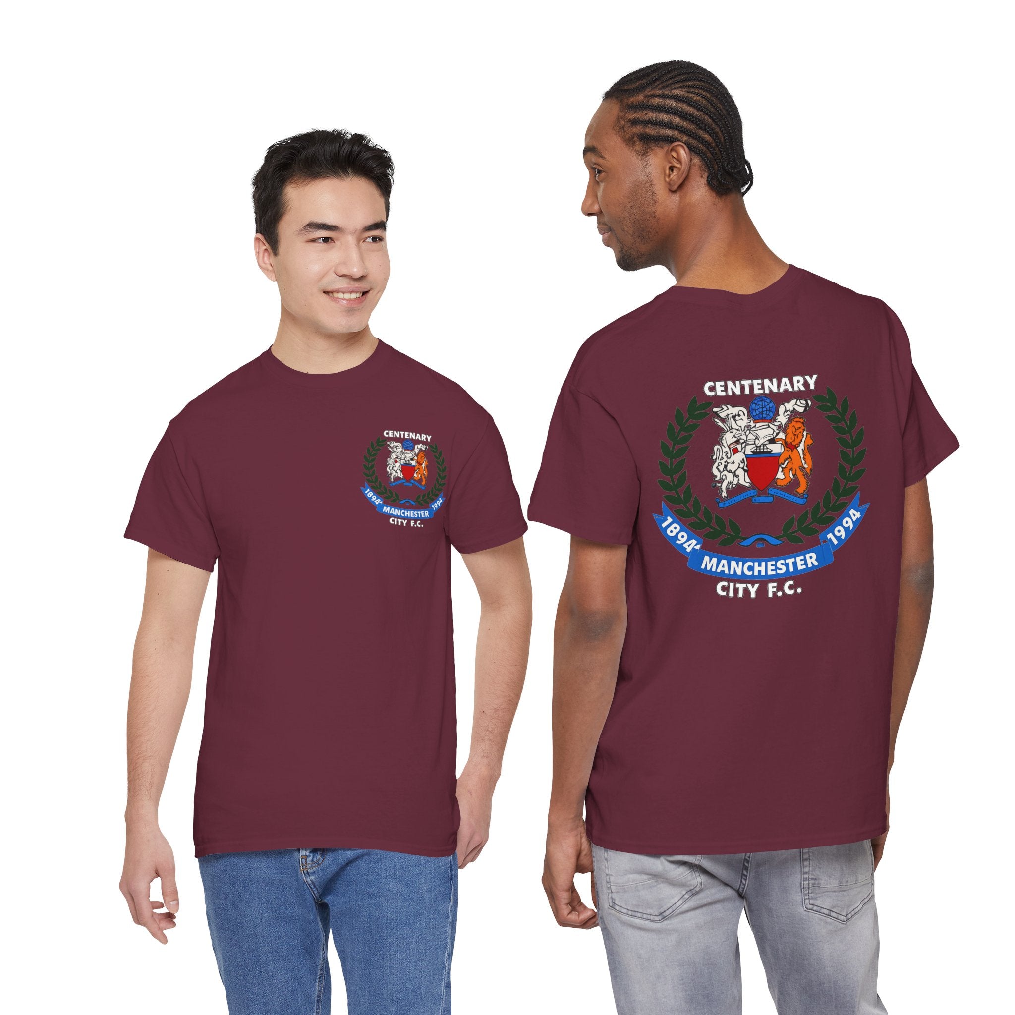 Manchester City F.C. Centenary Crest Tee — 1894–1994 Vintage Football T‑Shirt
