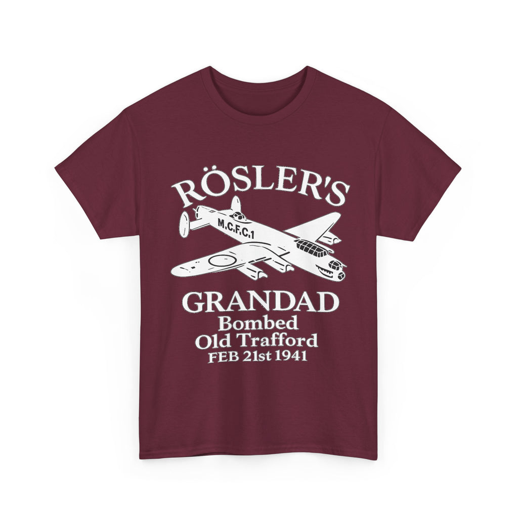 Rösler's Grandad Bombed Old Trafford Tee — WWII Tribute Military Plane Shirt (Feb 21, 1941)