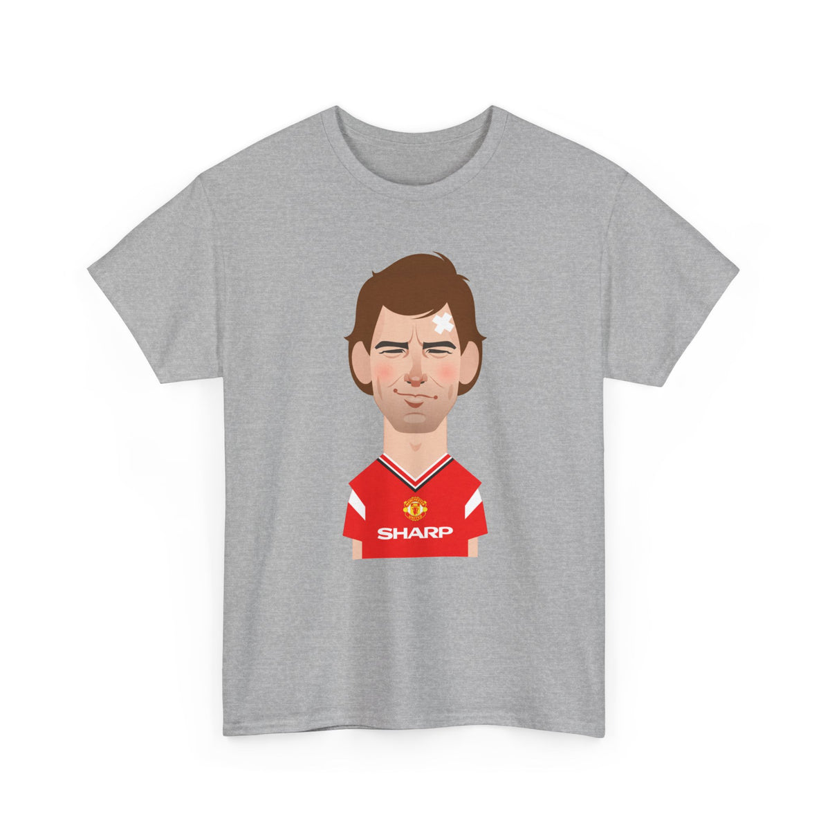 Bryan Robson Manchester United Legend Portrait Cotton T-Shirt