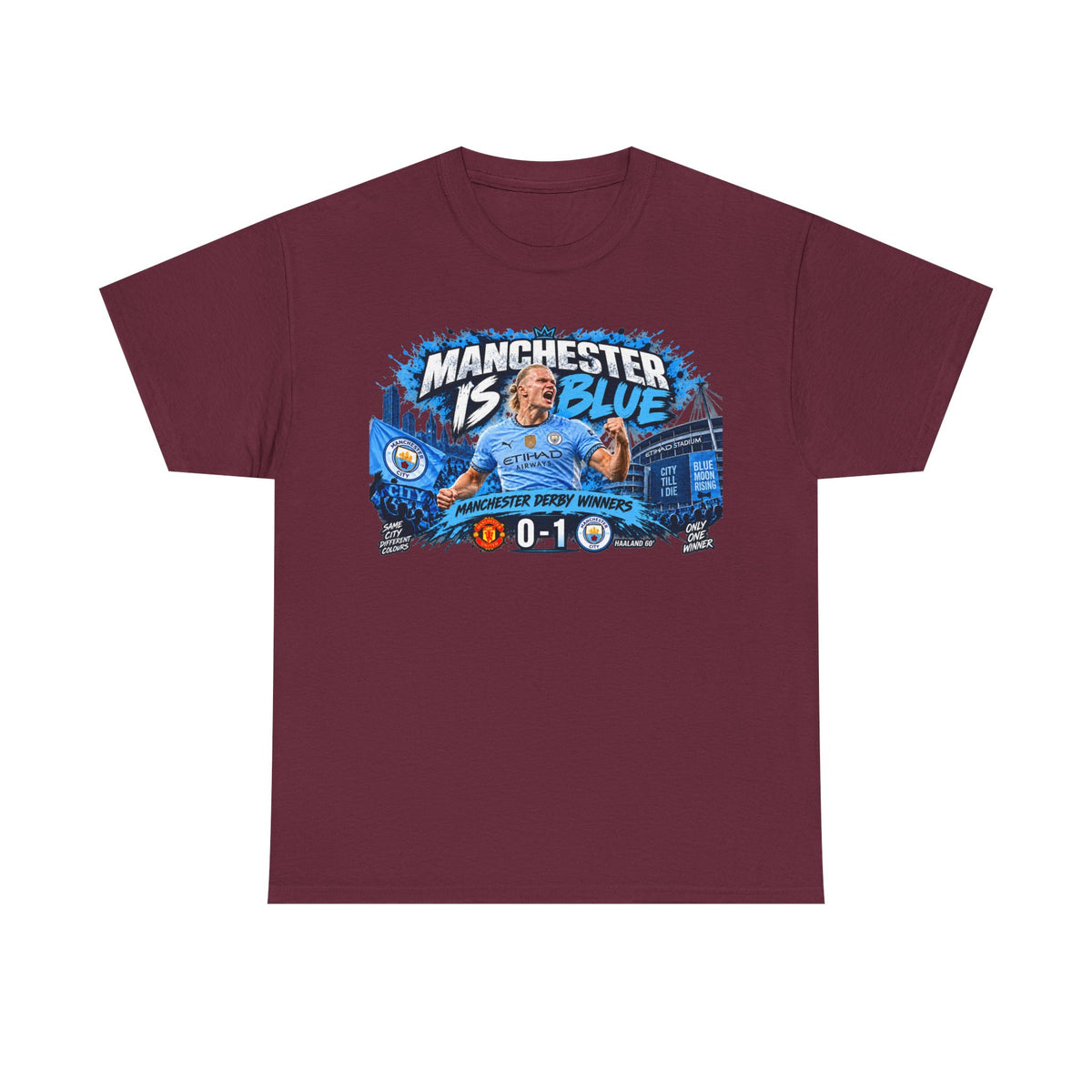 Manchester Is Blue Derby Winners 2026 Cotton T-Shirt