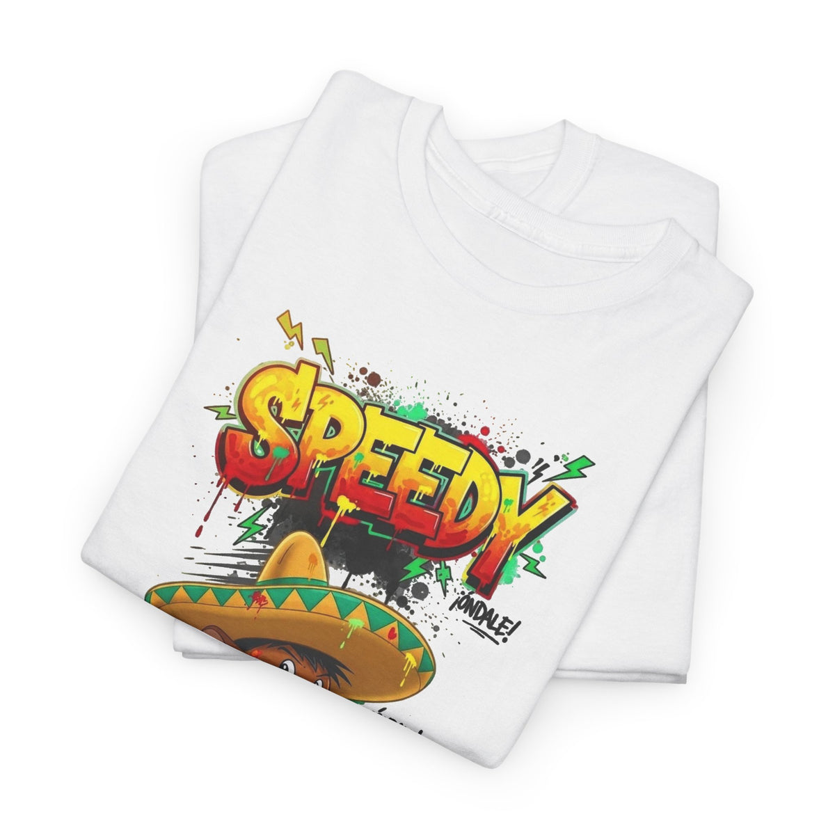 Speedy Sombrero Cartoon Tee — Mexican Street Food Runner Graphic T-Shirt