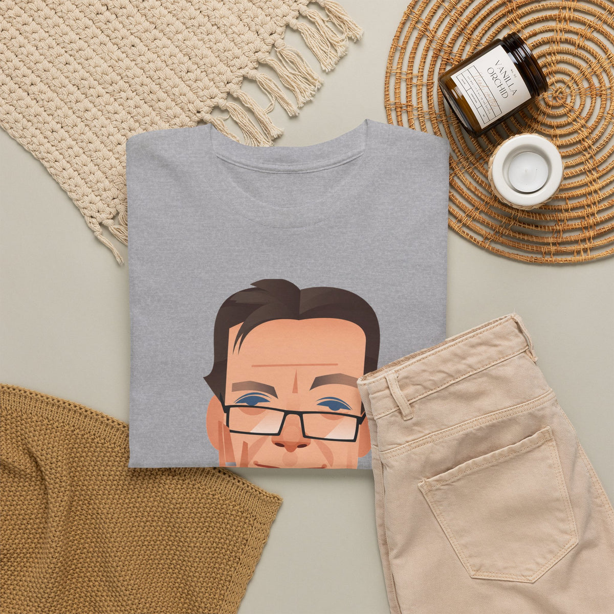 Tony Wilson Manchester Legend Caricature Gentleman Face Cotton T-Shirt