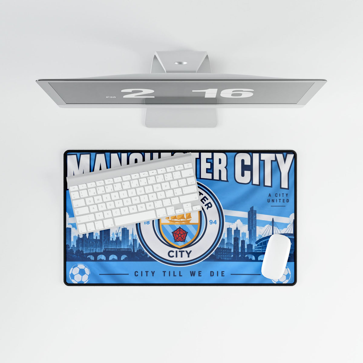 Manchester City Desk Mat — ‘City Till We Die’ Gaming/Office Mouse Pad