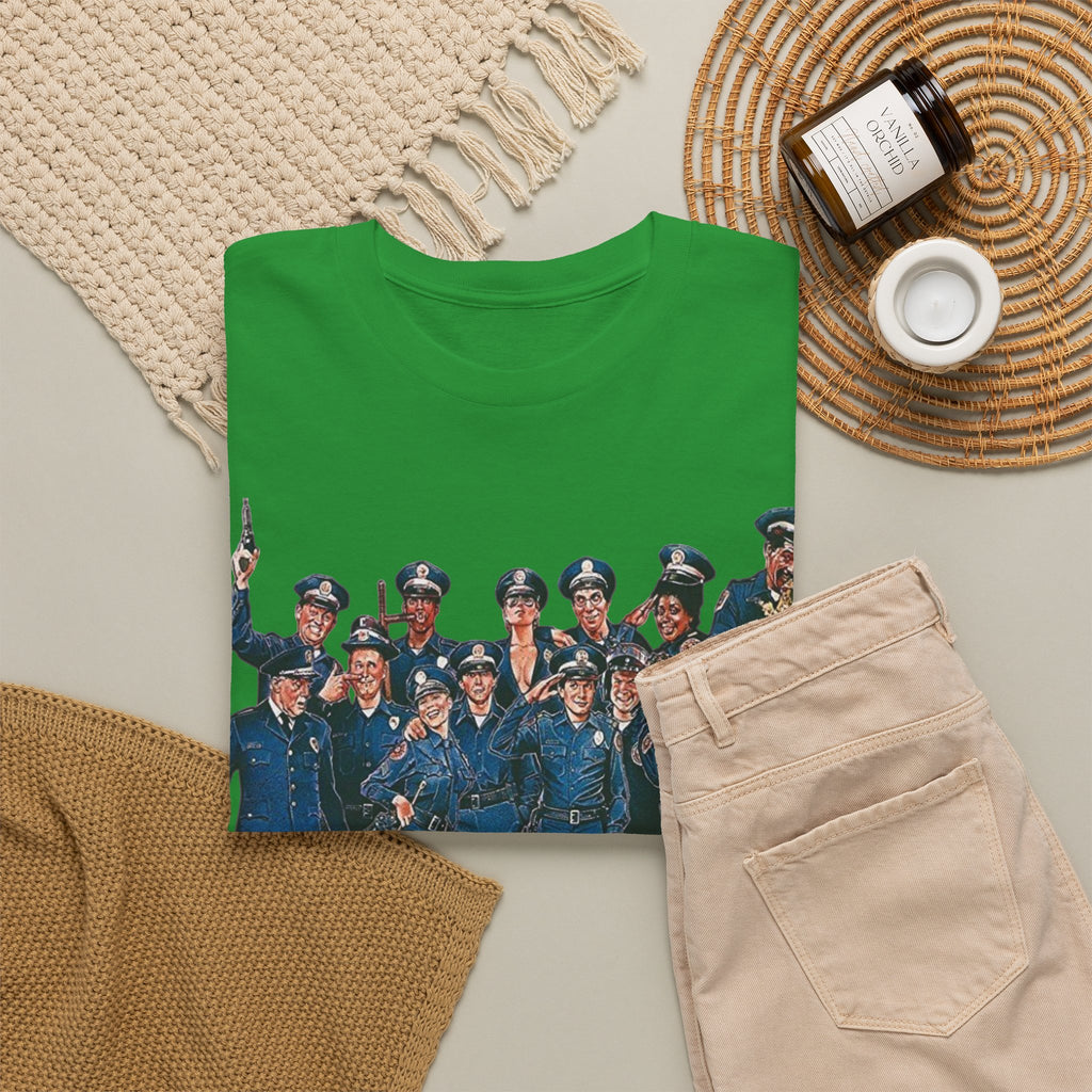Police Academy Movie Inspired Cotton T‑Shirt — Retro Squad Photo Tee