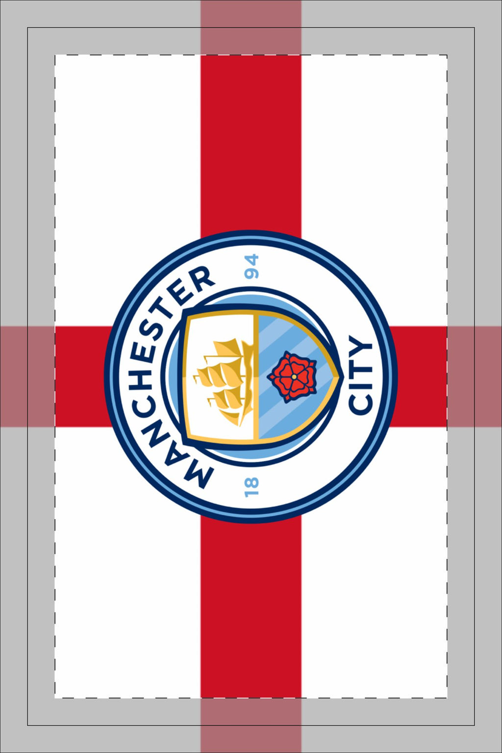 Manchester City St. George Cross Waffle Tea Towel — Double-Sided Football Kitchen Towel