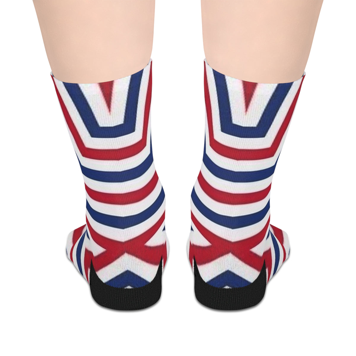 Patriotic Starburst Mid-Length Socks – Red White & Blue Fourth of July Socks