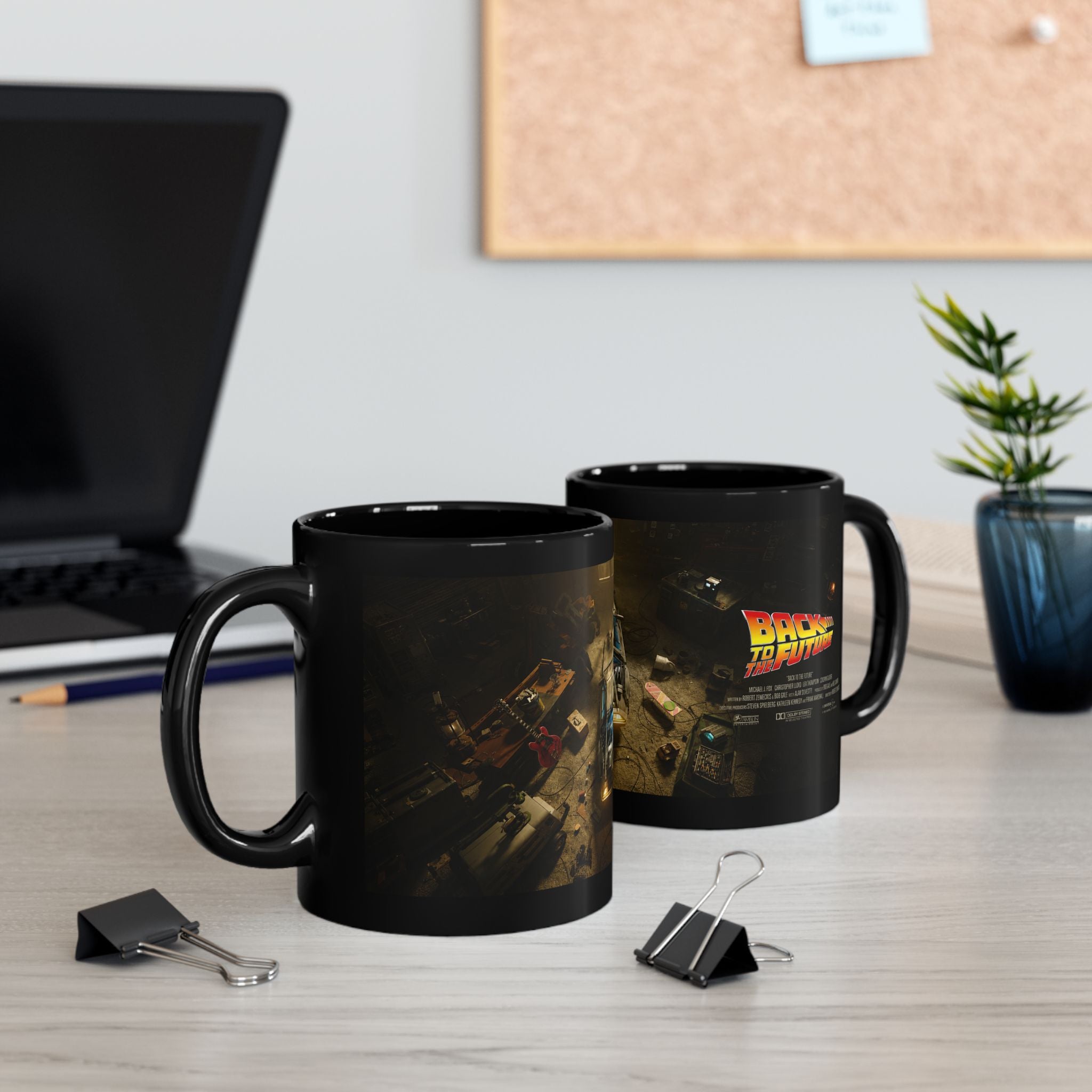 Back to the Future Movie Logo Black Mug — 11oz & 15oz Ceramic