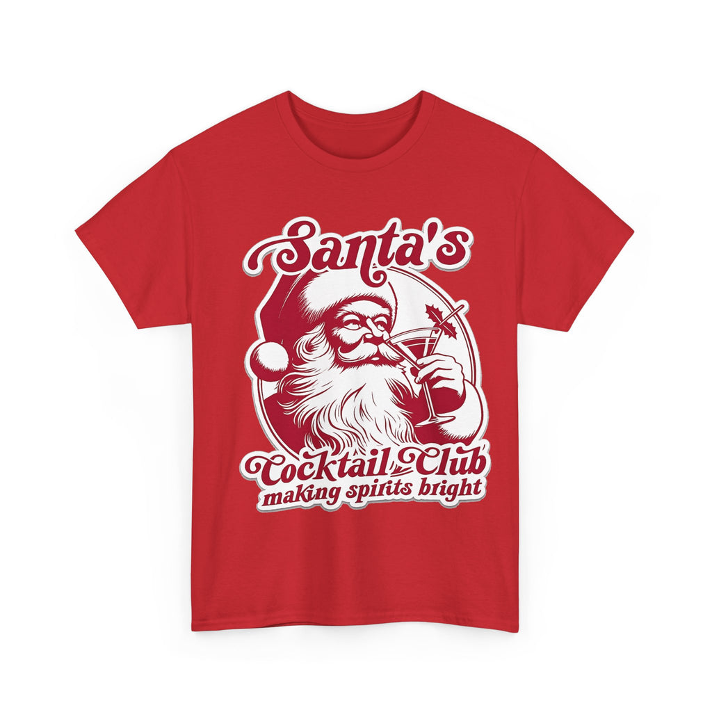 Santa’s Cocktail Club Tee — "Making Spirits Bright" Christmas Shirt
