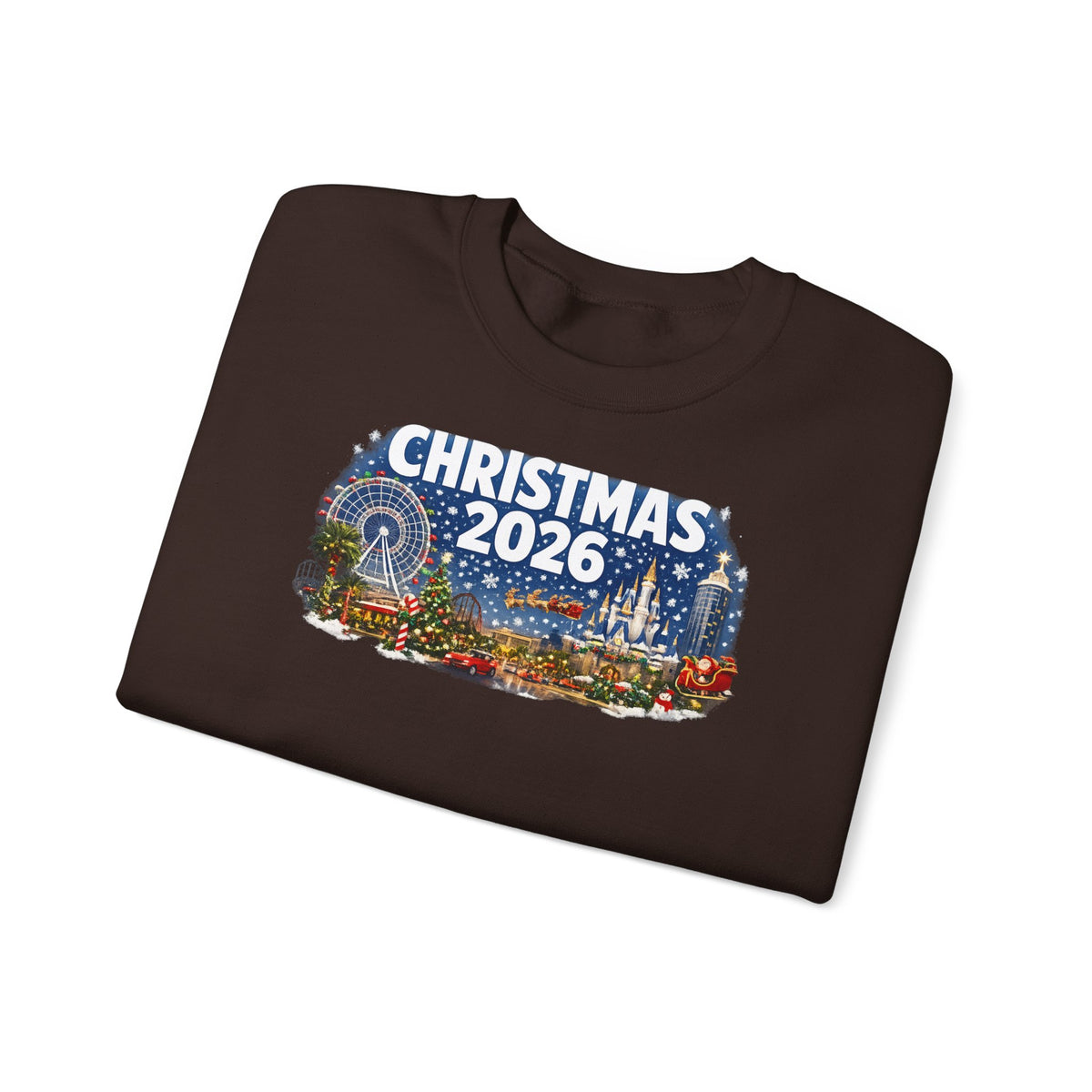 Christmas 2026 Holiday Sweatshirt – Festive Winter Cityscape Crewneck
