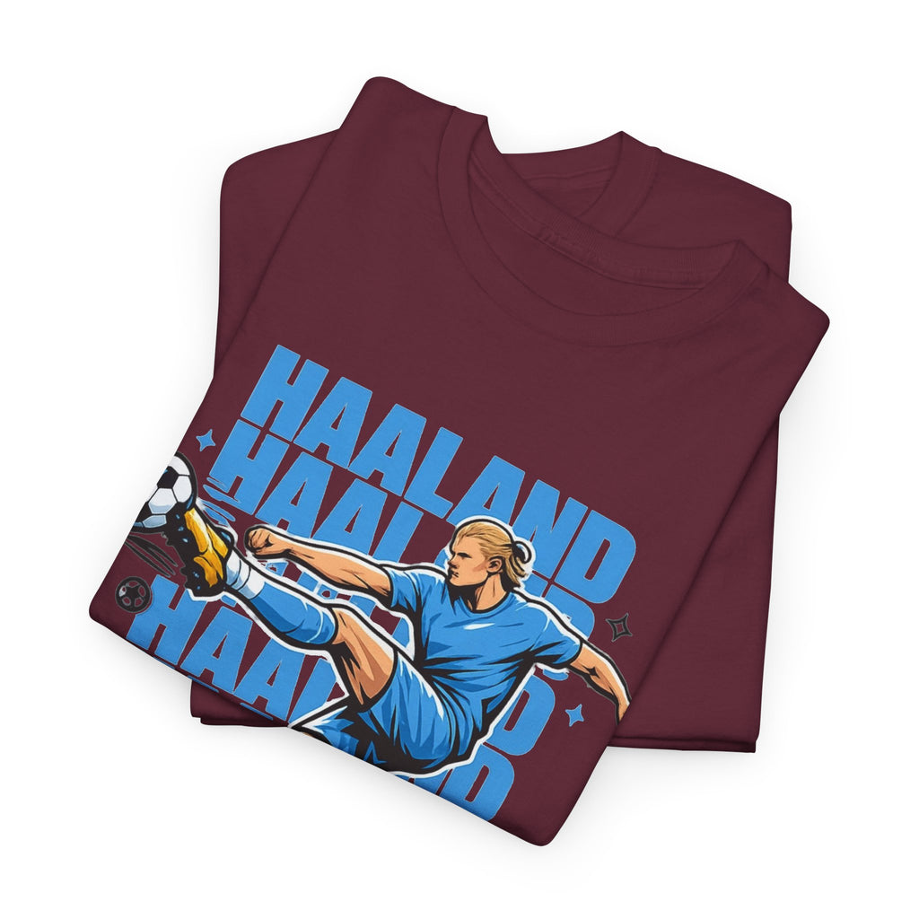 Haaland Manchester City Inspired Cotton T-Shirt — Striker Action Graphic Football Shirt
