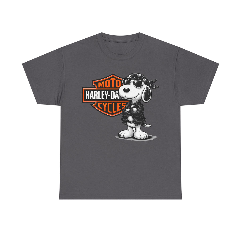 Harley-Style Snoopy Biker Cotton T-Shirt / Tee