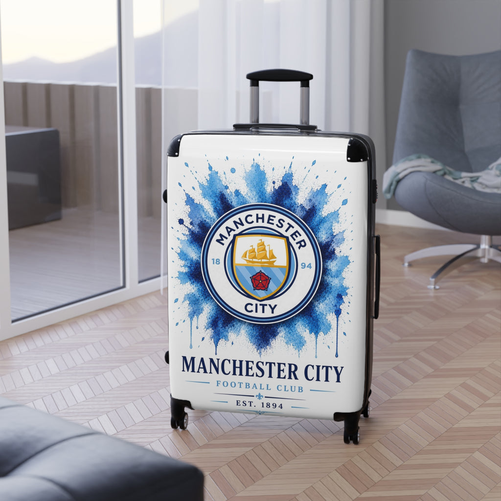 Manchester City Suitcase – Football Club Carry-On Luggage with Crest Design