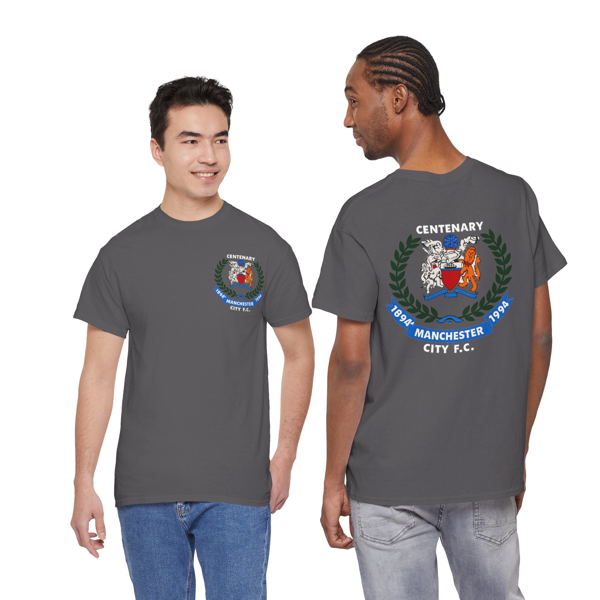 Manchester City F.C. Centenary Crest Tee — 1894–1994 Vintage Football T‑Shirt