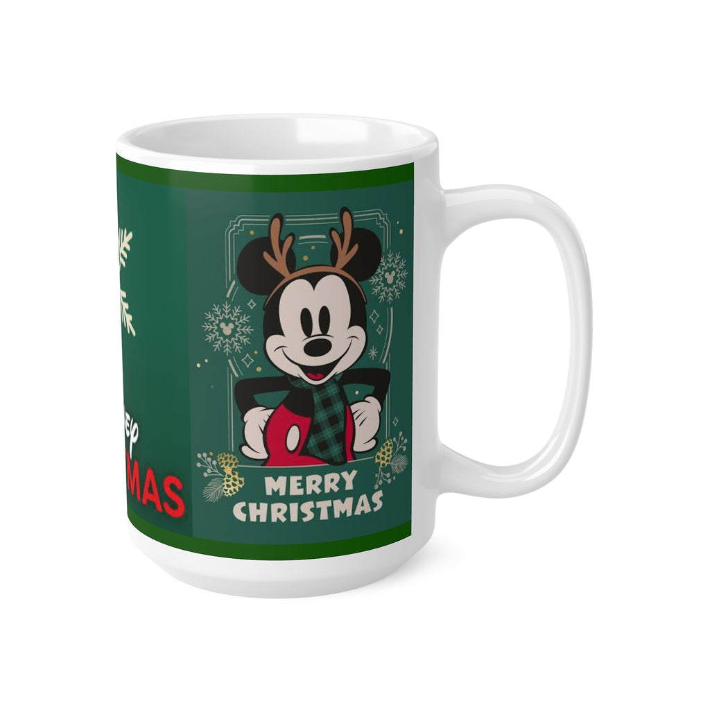 Disney Christmas Mickey Mug — Merry Christmas Ceramic Coffee Cup (11oz & 15oz)
