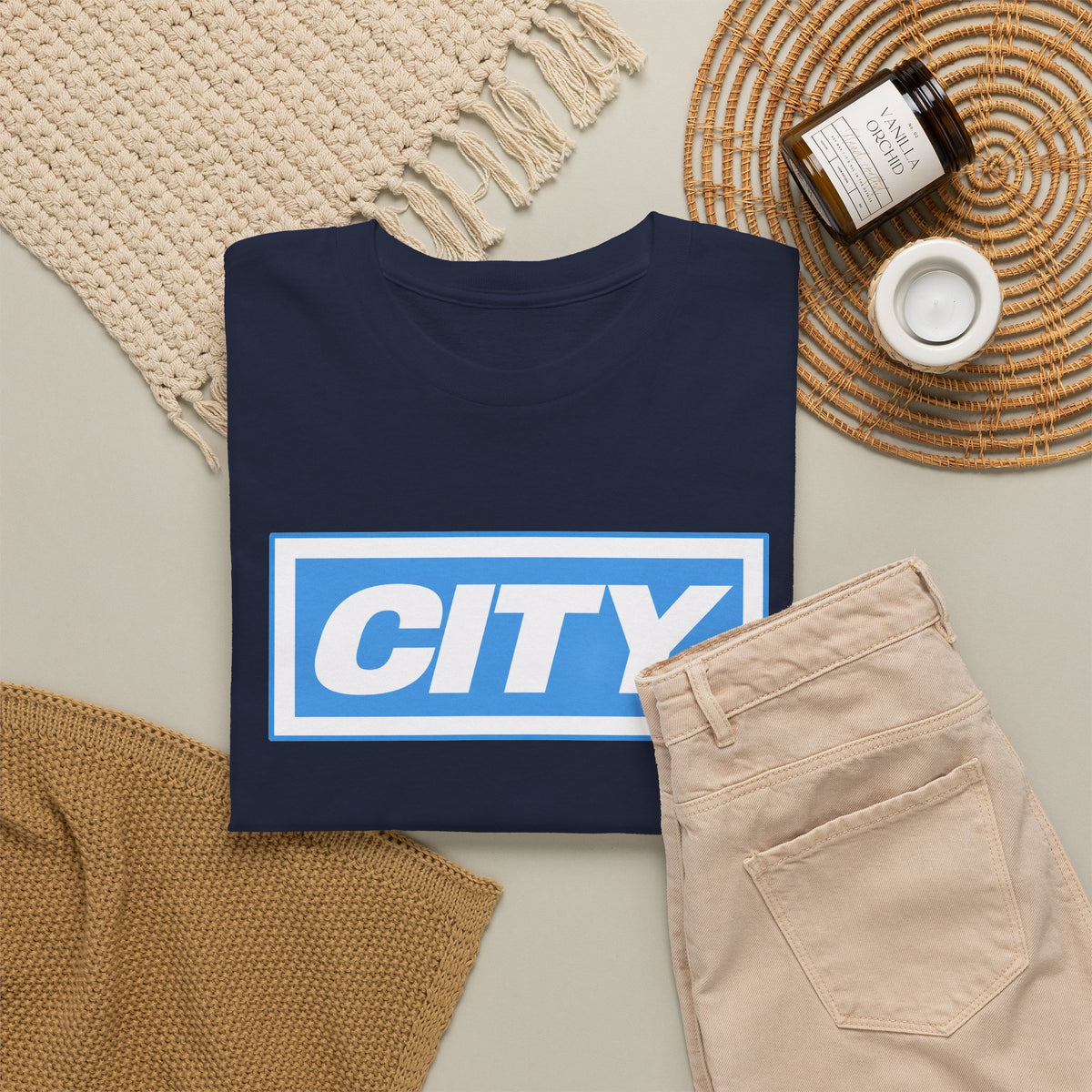 City Logo T-Shirt — Bold Blue Box Graphic Tee